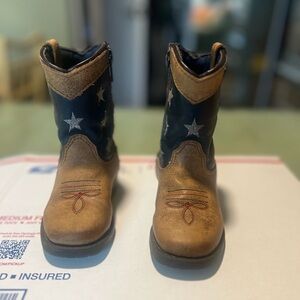 Cody James Toddler Boys USA Flag Western Boots- Broad Square Toe Size 6D
